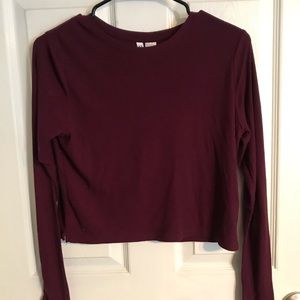 Cropped Purple Long Sleeve Top